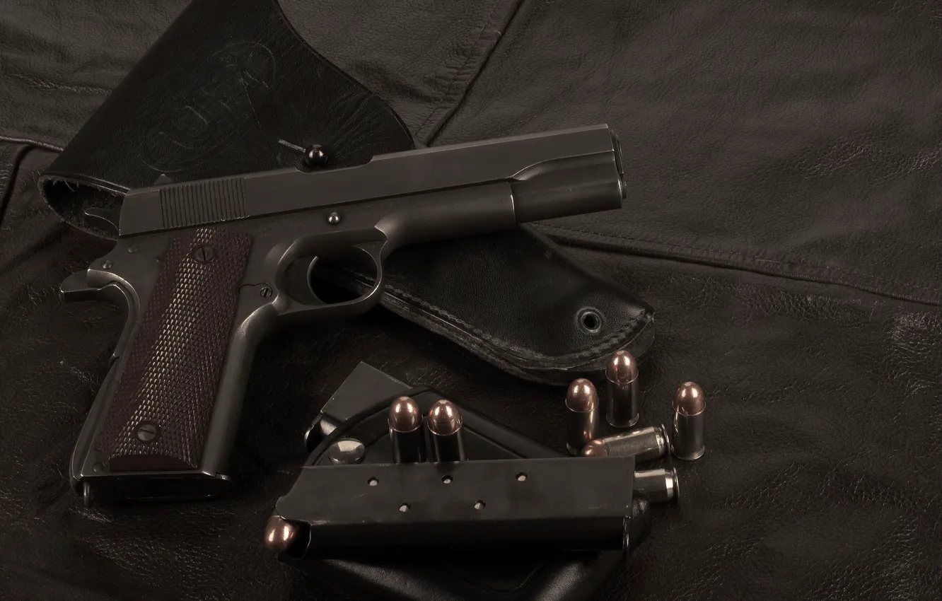 Photo wallpaper weapons, cartridges, Colt