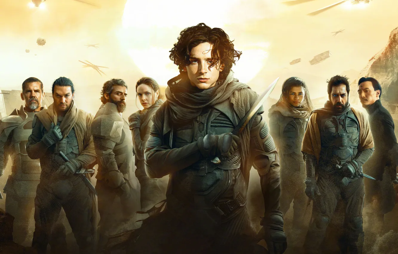 Photo wallpaper fiction, dunes, poster, characters, Javier Bardem, Javier Bardem, dune, Josh Brolin