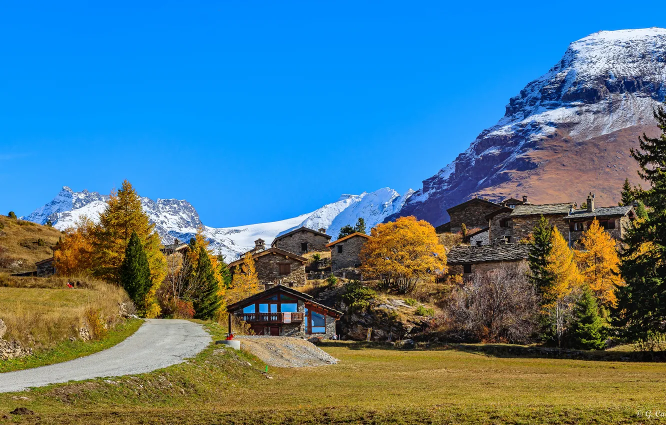 Photo wallpaper autumn, France, Alps, Savoie
