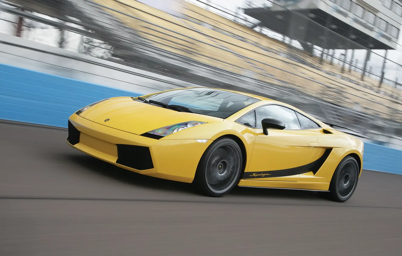 Photo wallpaper road, machine, gallardo, lamborghini, Lamborghini, yellow, mark, Italian