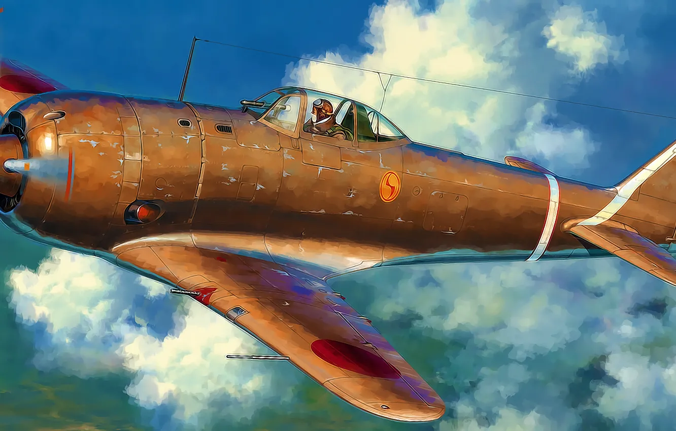 Photo wallpaper aircraft, war, airplane, aviation, dogfight, nakajima