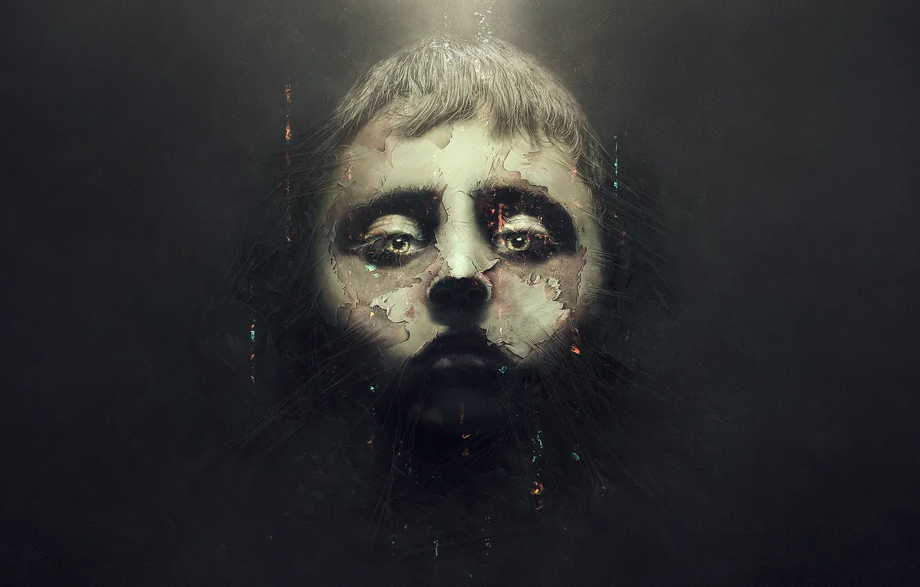 Photo wallpaper face, Sadness, child, Child, Face, dry, Dryness, Wojciech Pijecki