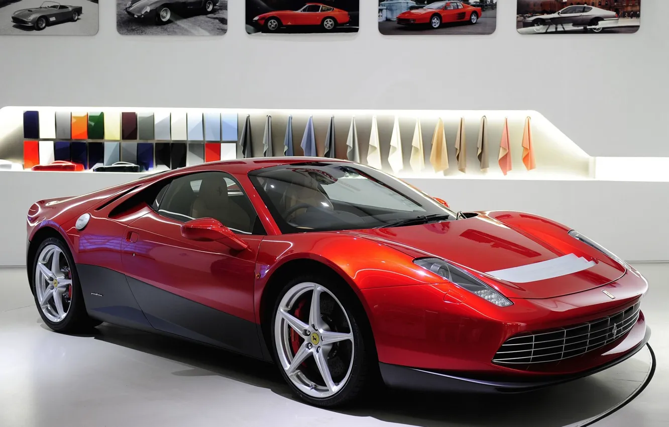 Photo wallpaper red, background, Ferrari, photos, Ferrari, supercar, the front, spec.version