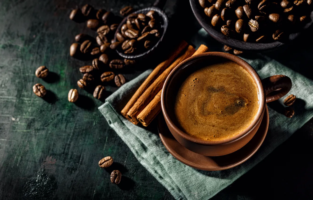Photo wallpaper Coffee, Coffee beans, Cinnamon