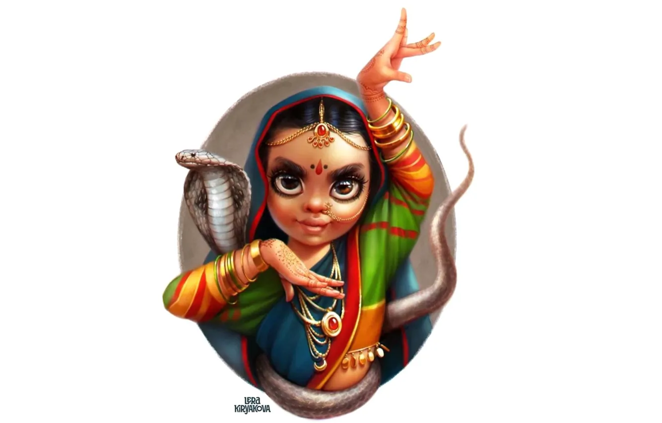 Photo wallpaper girl, India, toon, Lera Kiryakova