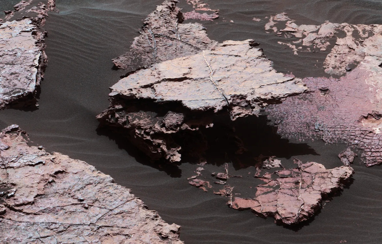Photo wallpaper sand, stones, photo, Mars, NASA, Curiosity