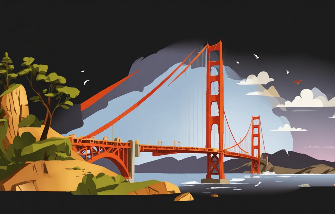Photo wallpaper bridge, golden gate bride, san fr