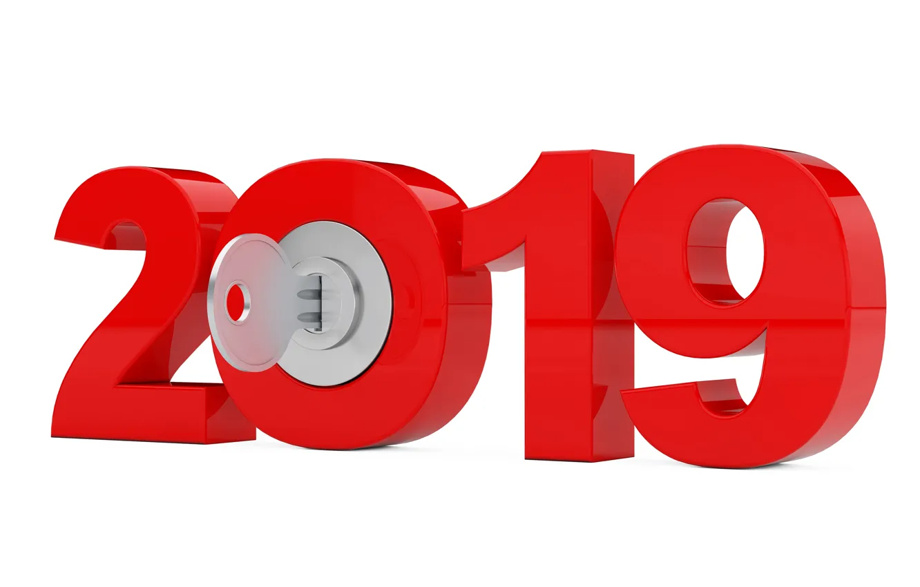 Photo wallpaper key, figures, New year, 2019
