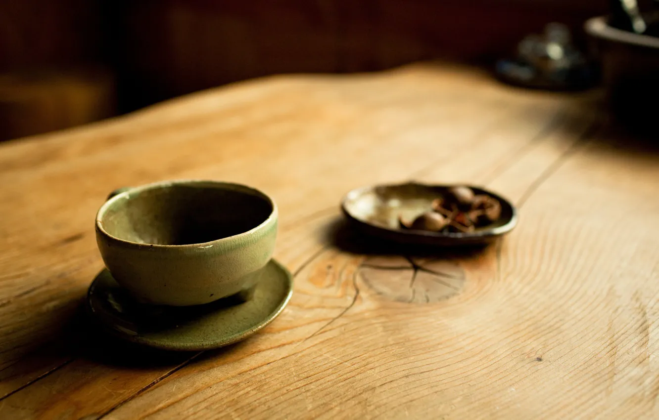 Photo wallpaper table, Cup, saucer