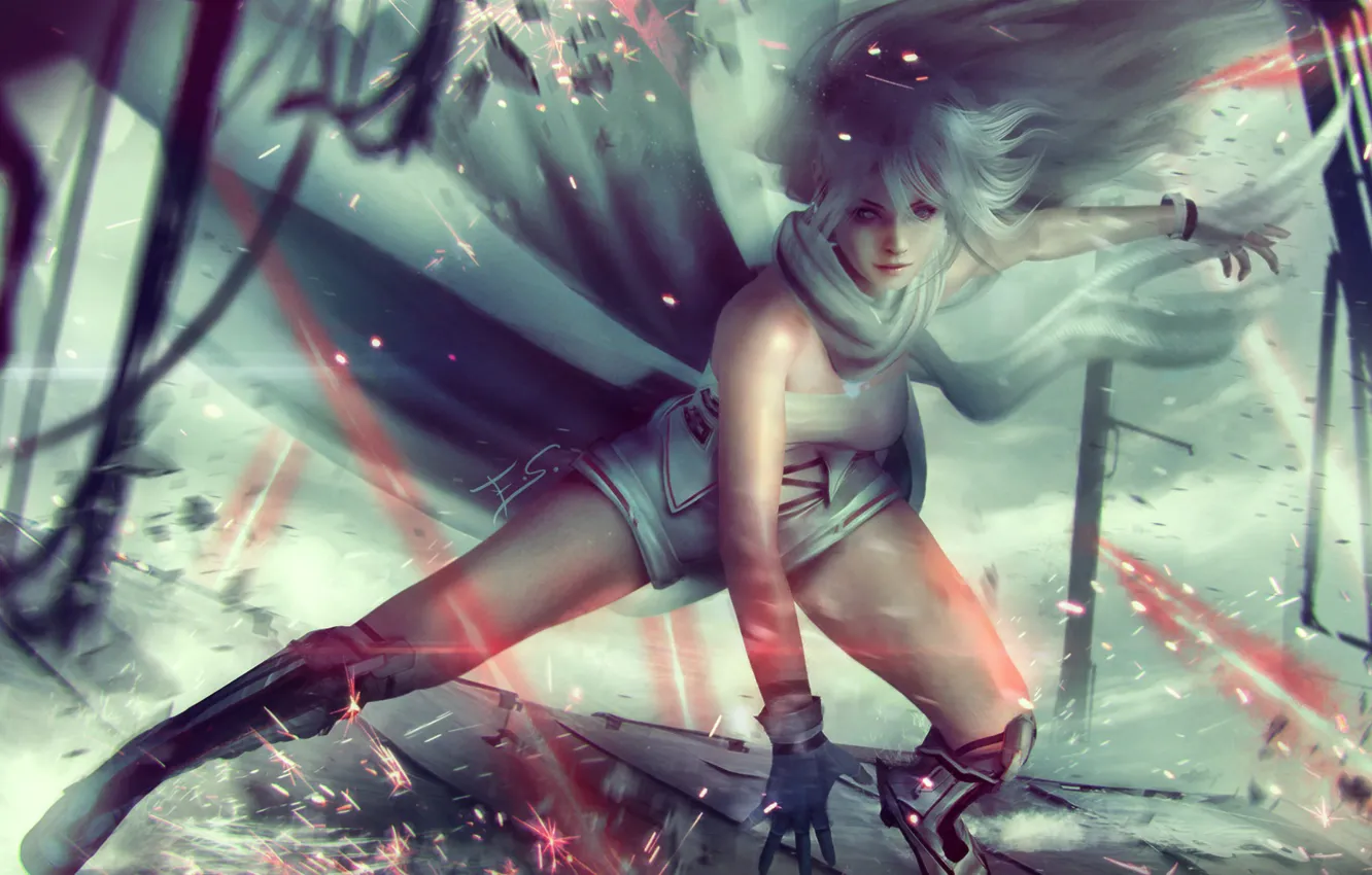 Photo wallpaper girl, rays, fiction, hair, shooting, Princess