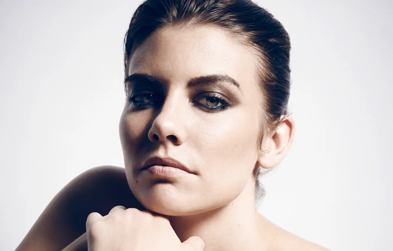 Photo wallpaper look, face, background, model, portrait, makeup, actress, brunette