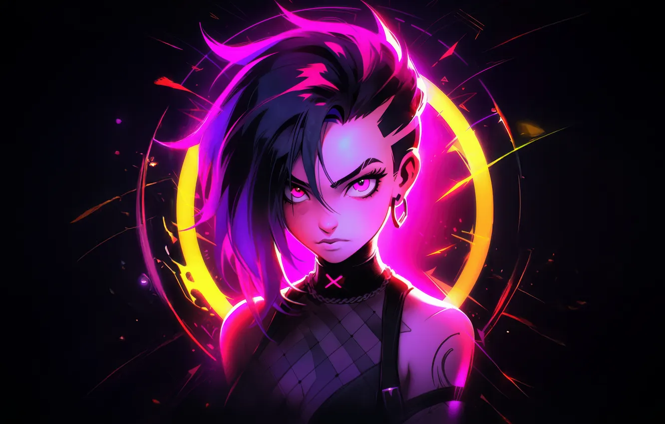 Photo wallpaper games, neon, avenger