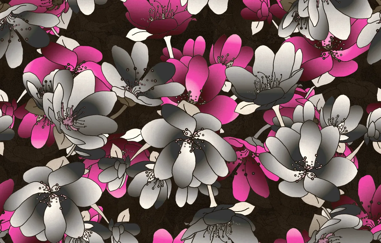 Photo wallpaper flowers, background, texture, pattern