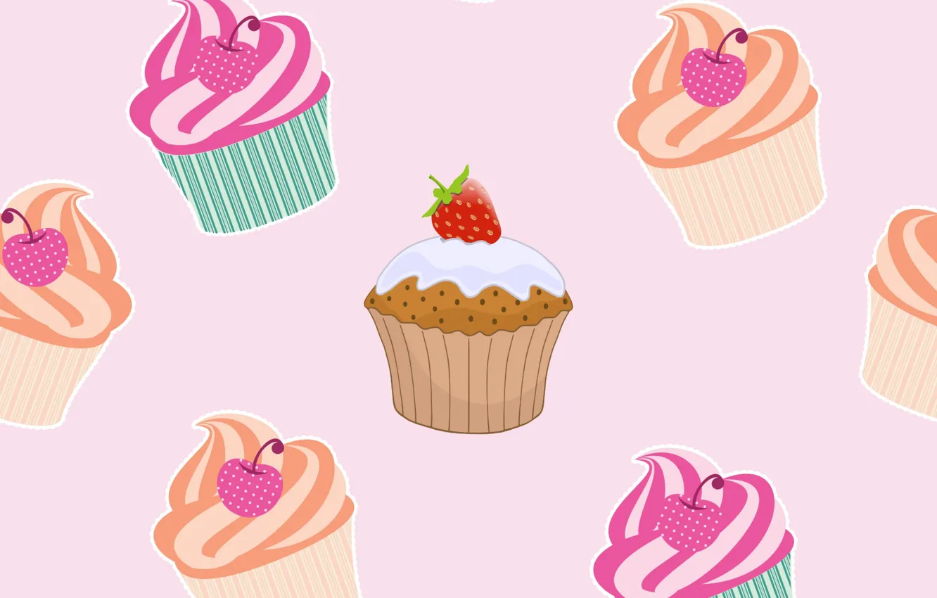 Photo wallpaper background, texture, dessert, cupcake, muffins