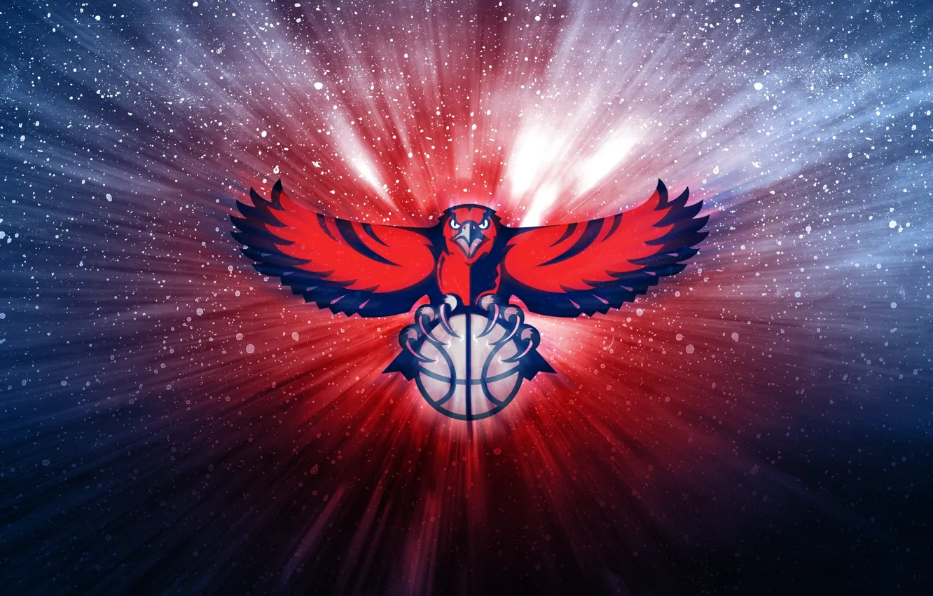Photo wallpaper The ball, Basketball, Background, Hawks, Atlanta Hawks, NBA. Logo