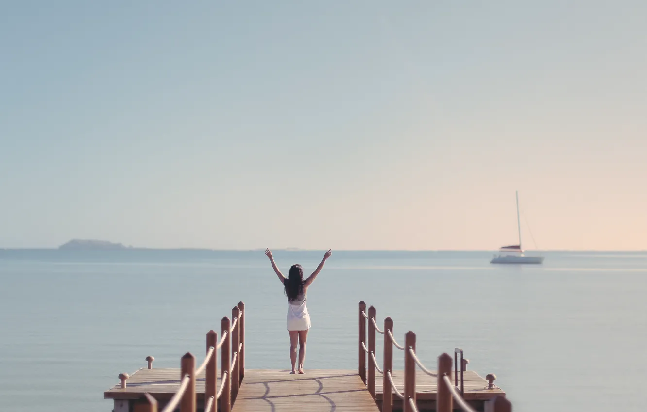 Photo wallpaper water, girl, girl