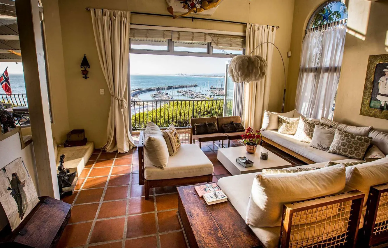 Photo wallpaper interior, living room, South Africa, Cape Town, Cardamom House, Gordons Bay