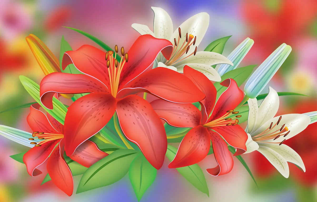 Photo wallpaper Graphics, Flowers, Lilie