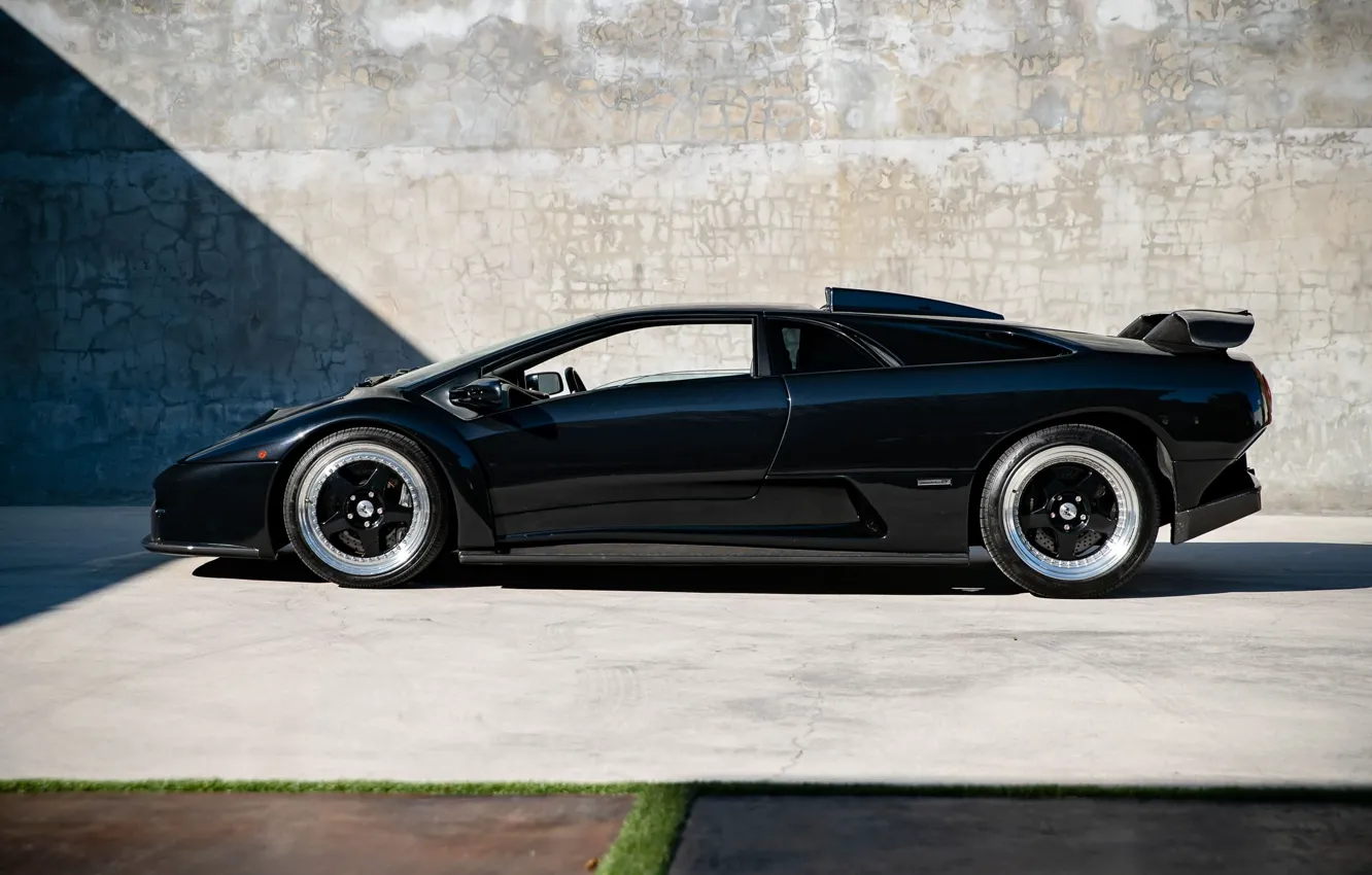 Wallpaper Lamborghini, black, lambo, Diablo, side view, The Lamborghini ...