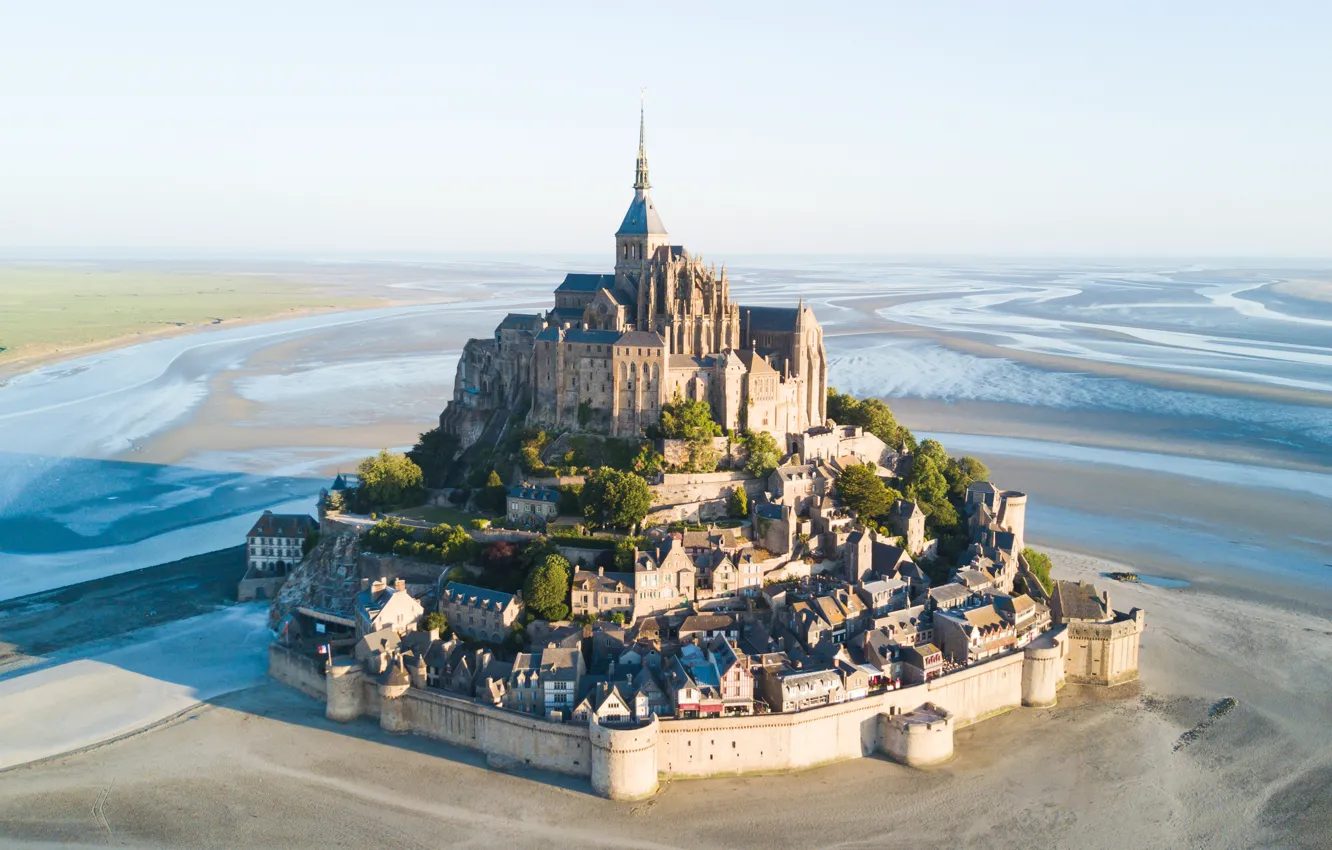 Photo wallpaper castle, France, Mont-Saint-Michel