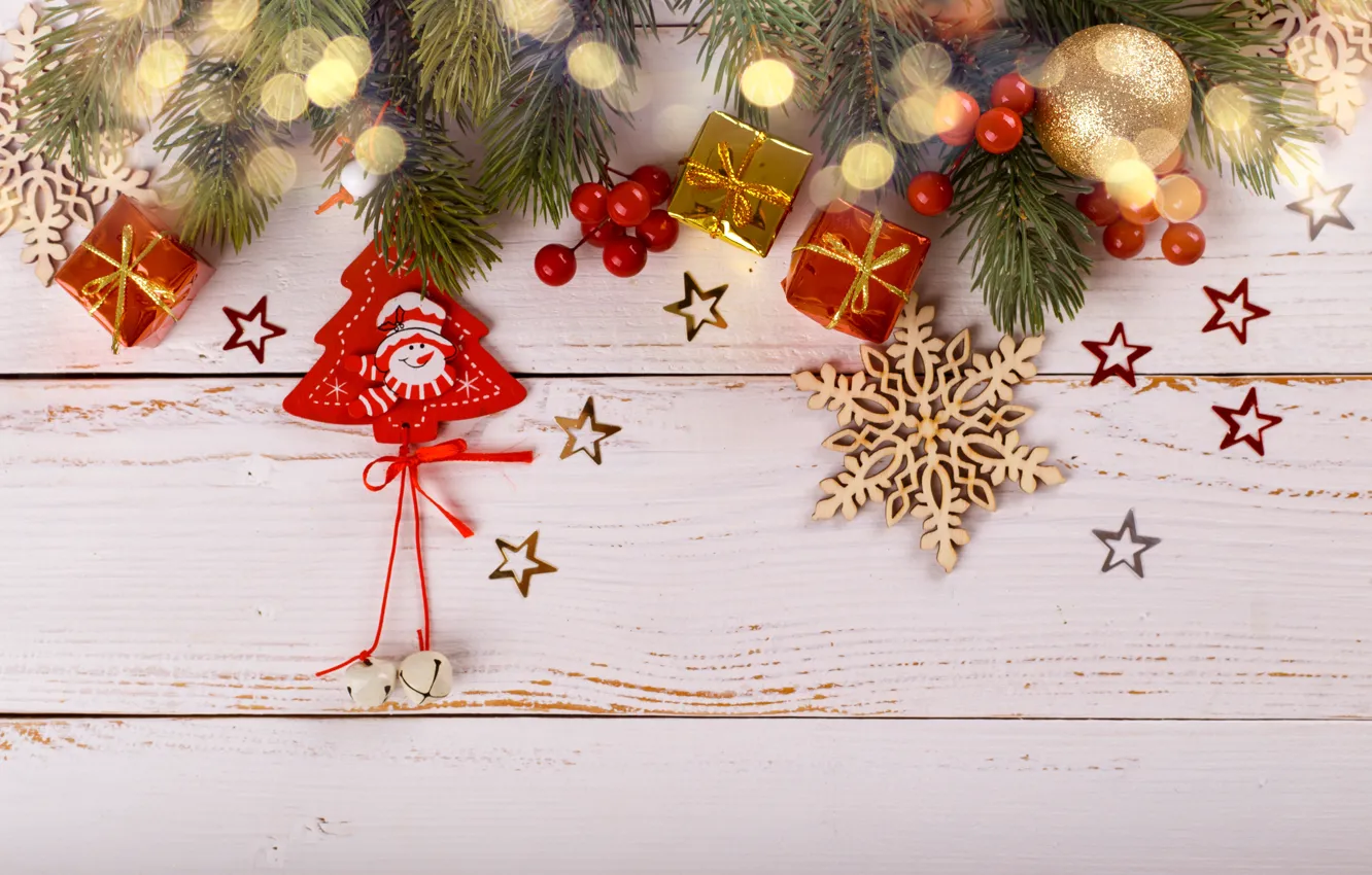 Photo wallpaper new year, Christmas, Christmas, wood, New Year, decoration, Happy, Merry
