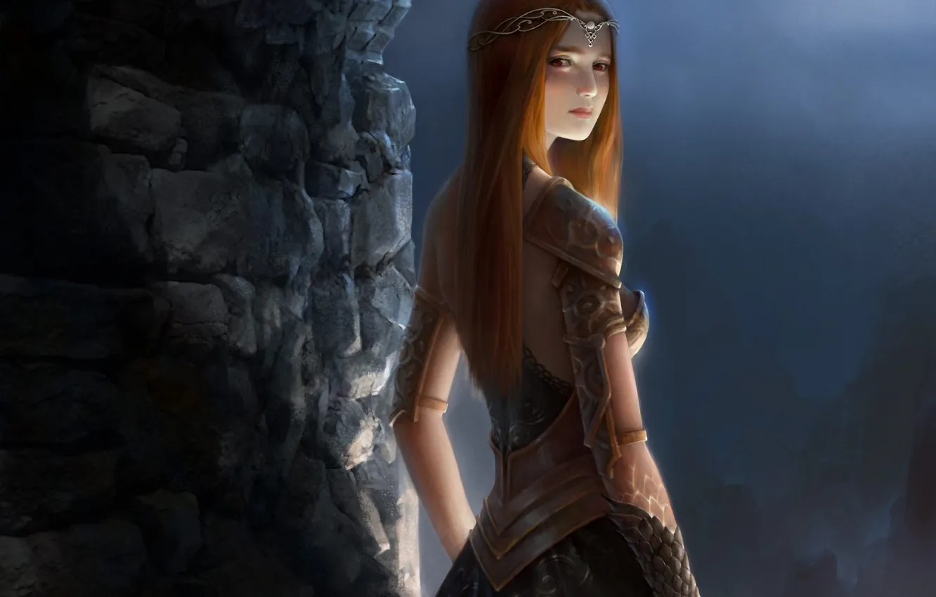 Photo wallpaper girl, night, art, cave, Diadema