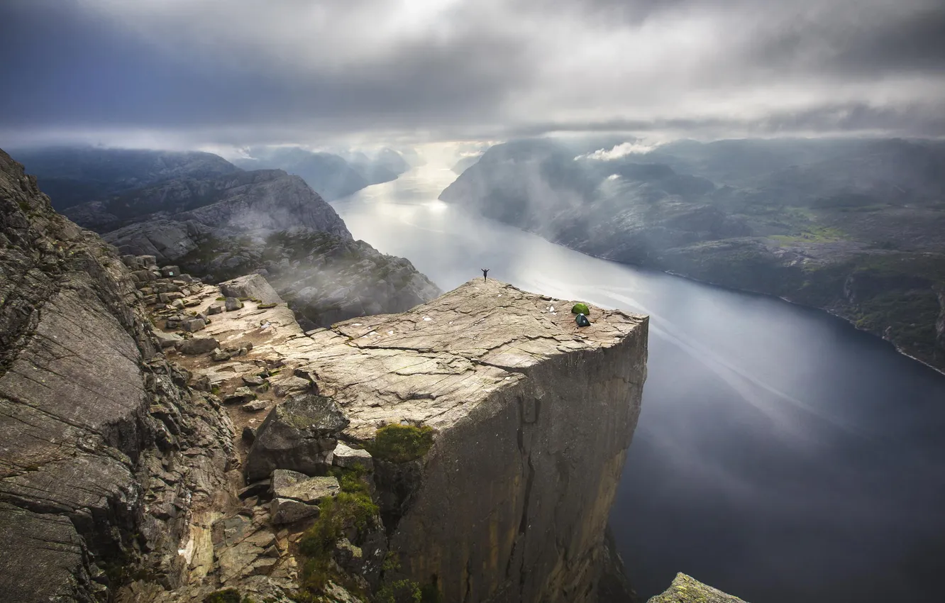 Photo wallpaper mountains, nature, river, valley, panorama