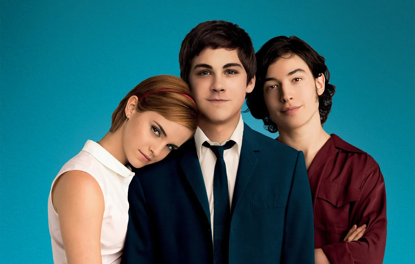 Photo wallpaper background, Emma Watson, Emma Watson, poster, Logan Lerman, Logan Lerman, Ezra Miller, Ezra Miller