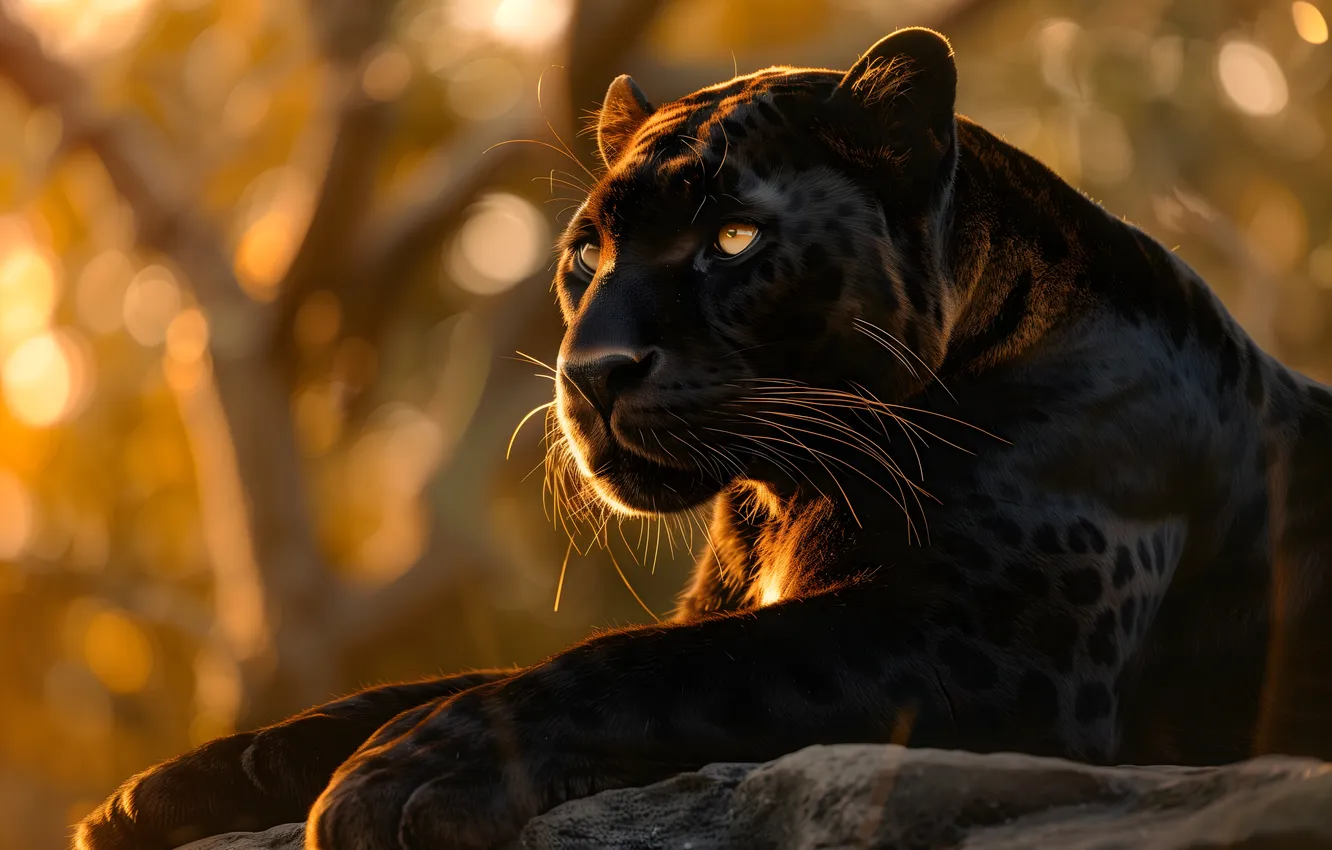 Photo wallpaper look, face, light, trees, branches, nature, stones, black