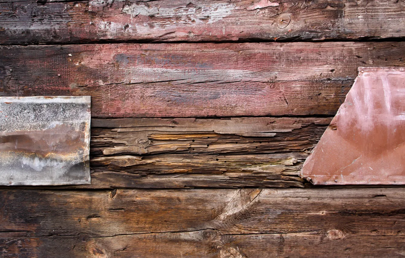 Photo wallpaper metal, wood, iron, nails, patern