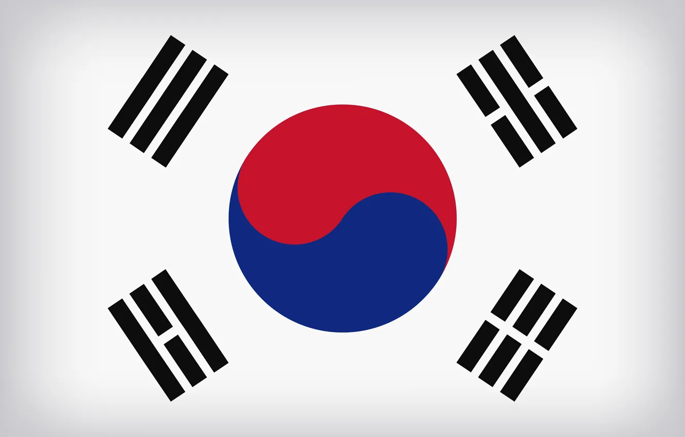 Photo wallpaper South Korea, Flag, Flag Of South Korea, South Korea Large Flag, South Korean Flag