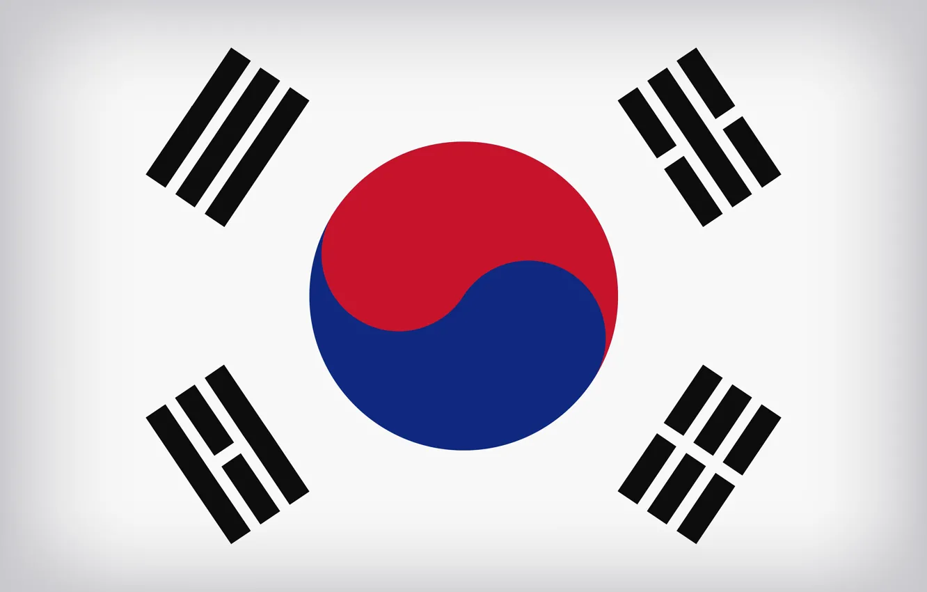 Photo wallpaper South Korea, flag, Flag Of South Korea, South Korea Large Flag, South Korean Flag