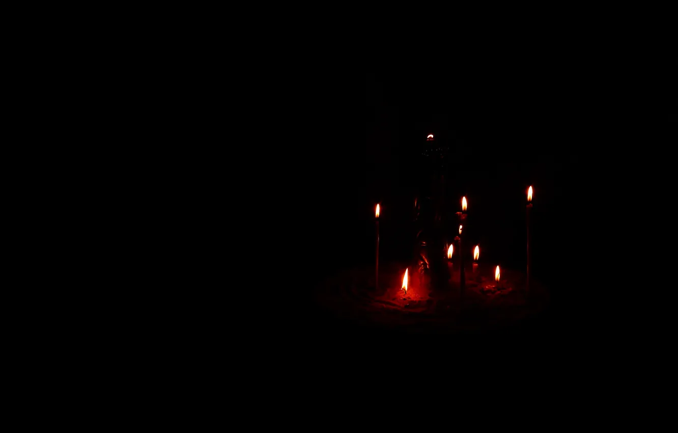 Photo wallpaper mood, darkness, widescreen, Wallpaper, candle, candles, widescreen, background