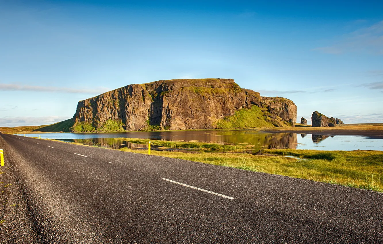 Photo wallpaper road, the sky, landscape