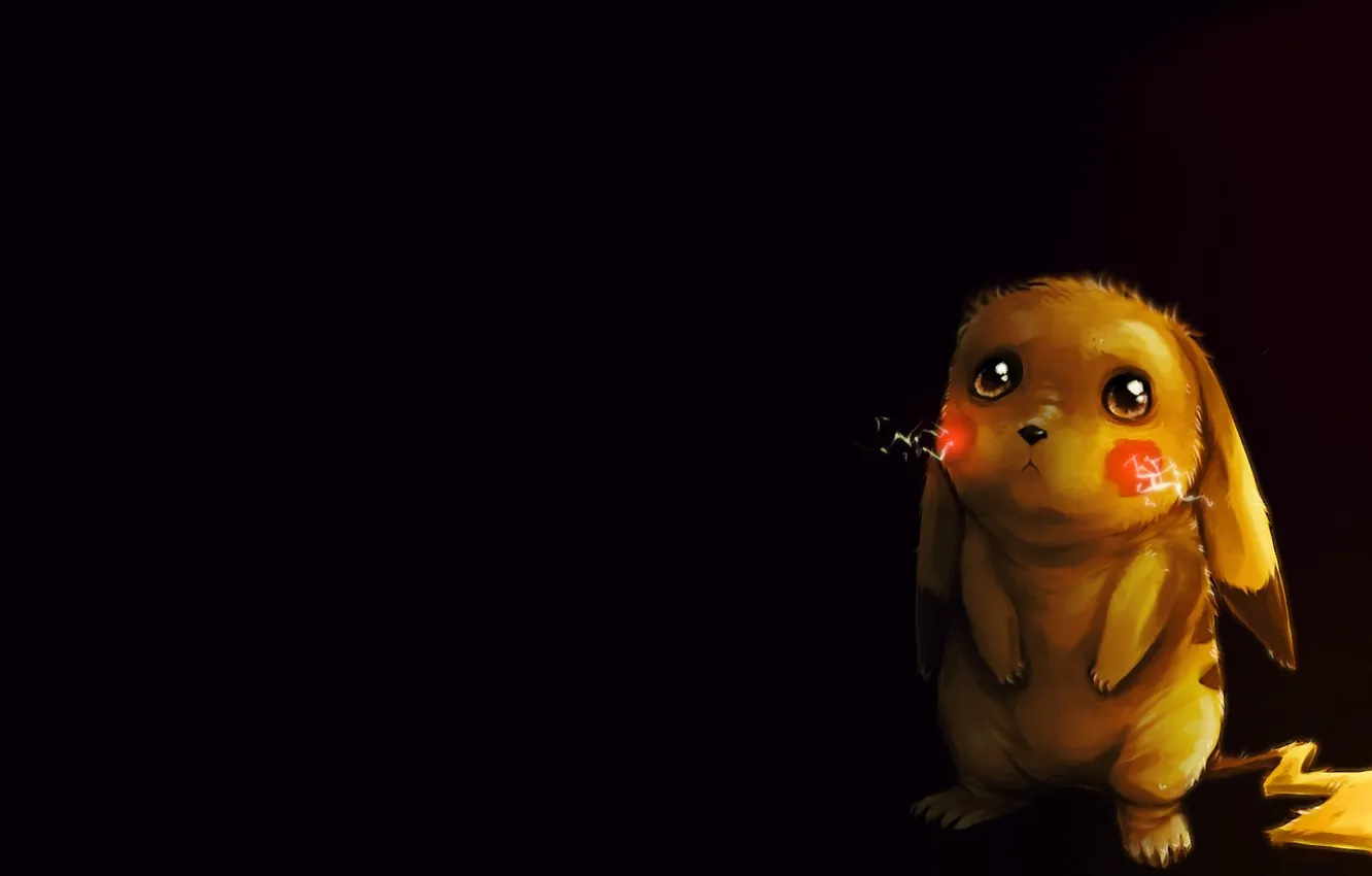 Photo wallpaper yellow, tail, pokemon, Pikachu, peak-peak