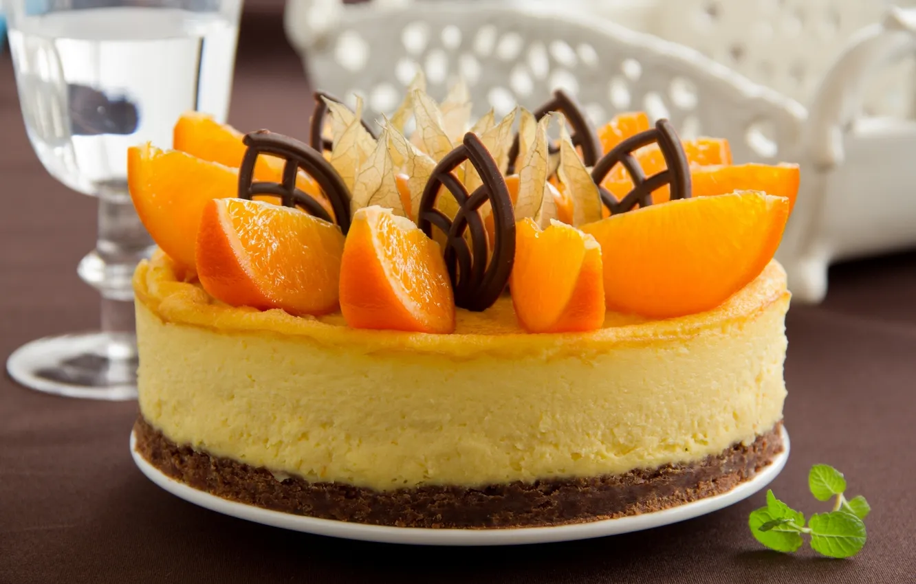 Photo wallpaper orange, chocolate, cake