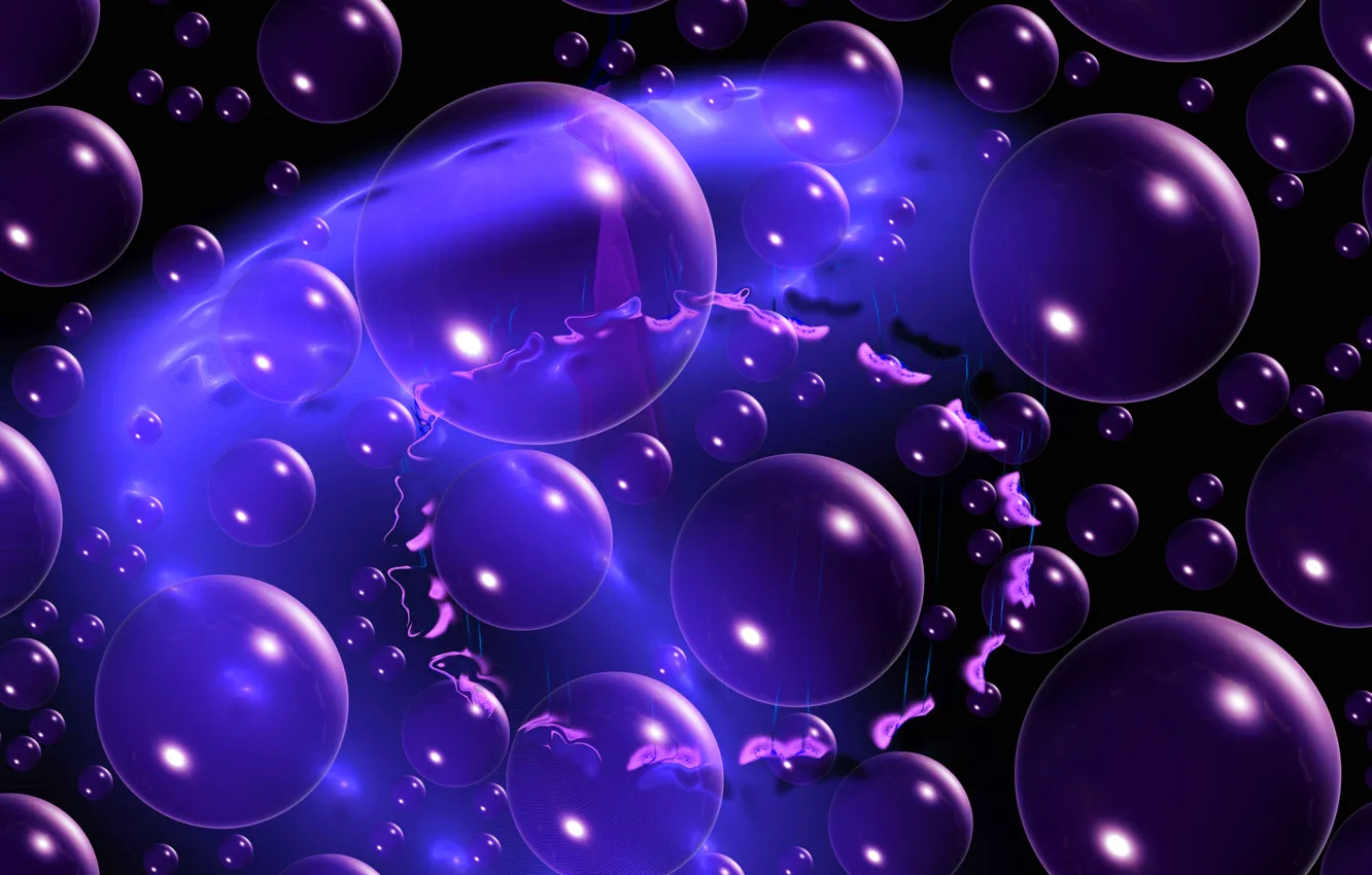 Photo wallpaper bubbles, smoke, color, gas