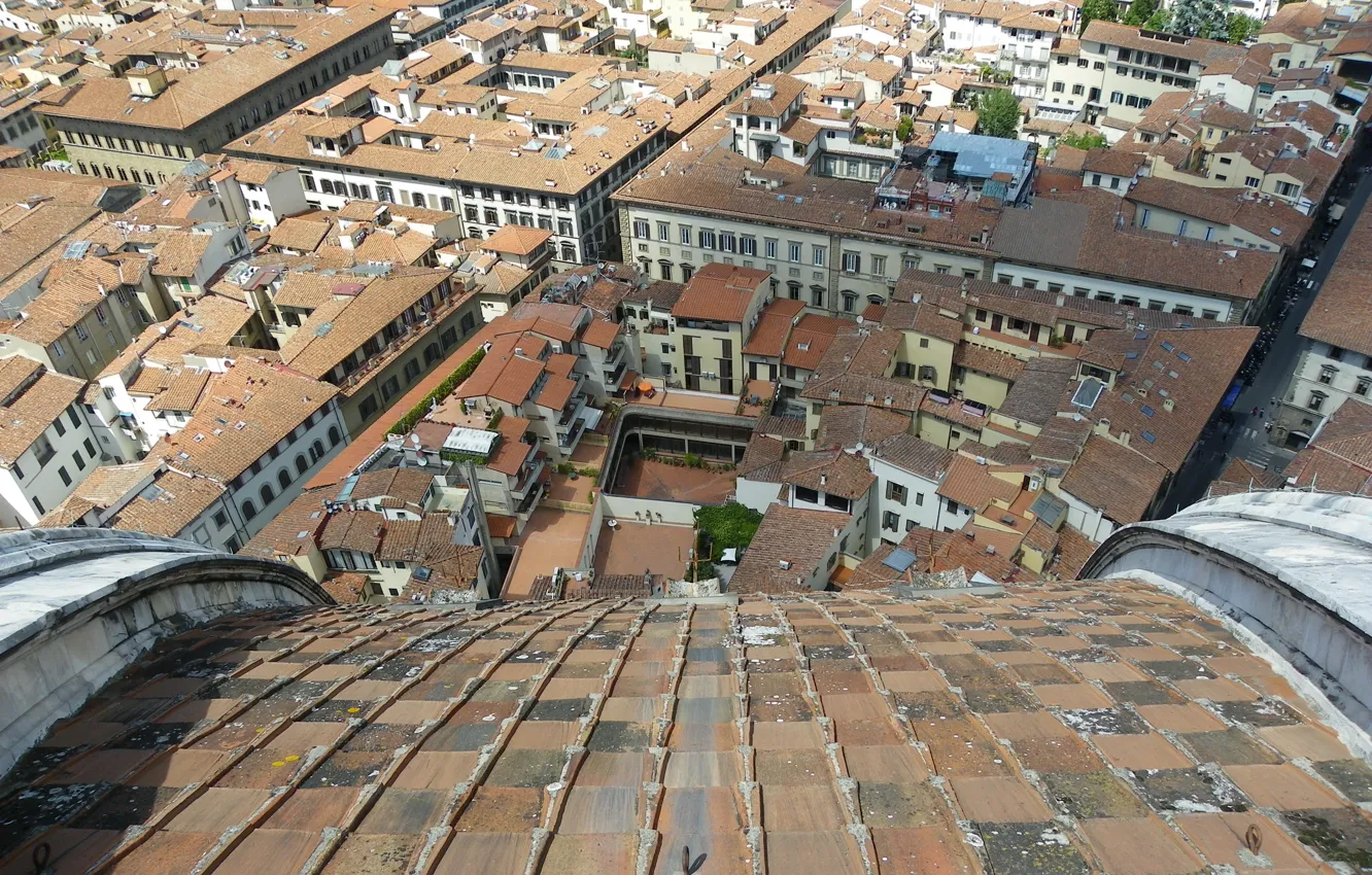 Photo wallpaper Home, Panorama, Roof, Italy, Building, Florence, Italy, Italia
