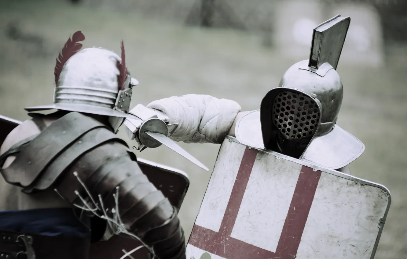 Photo wallpaper armor, battle, the fight, gladiators