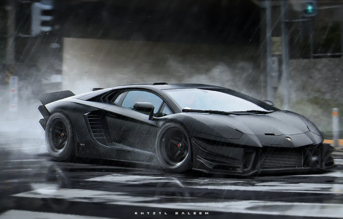 Photo wallpaper Lamborghini, art, Future, Khyzyl Saleem