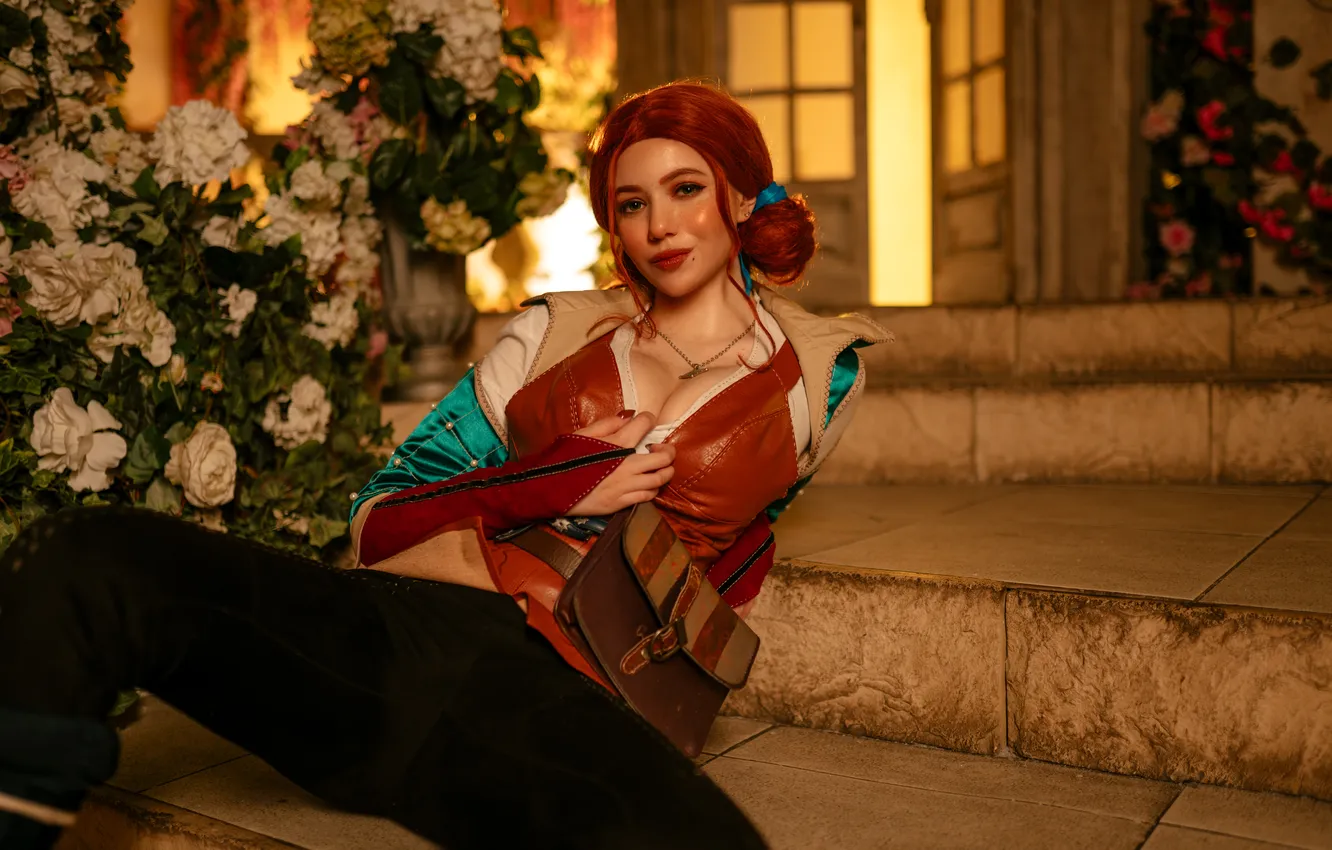 Photo wallpaper Triss Merigold, redhead, cosplay, The Witcher, boobs, Alina Becker