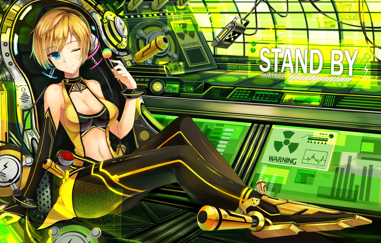 Photo wallpaper girl, smile, sitting, art, pokemon, Lollipop, kamitsure, akebane