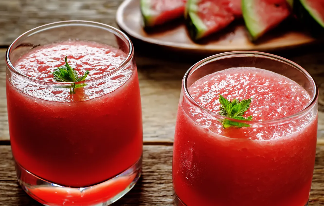 Photo wallpaper watermelon, juice, slices, water melon