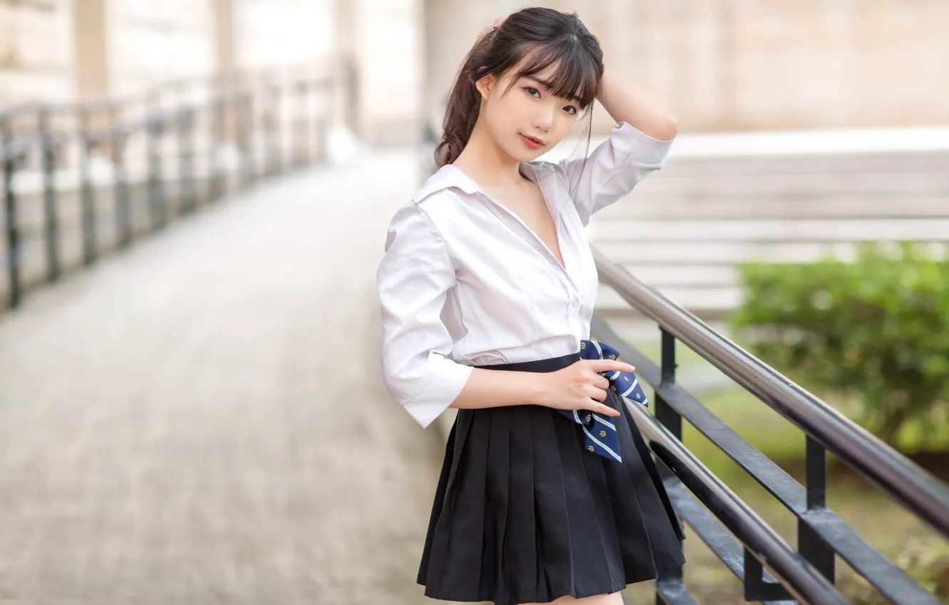 Photo wallpaper look, girl, Asian