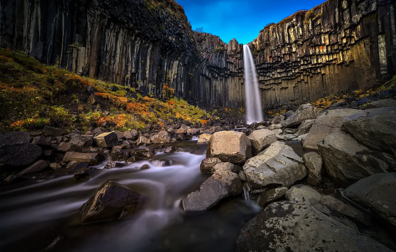 Photo wallpaper stones, rocks, waterfall, Iceland