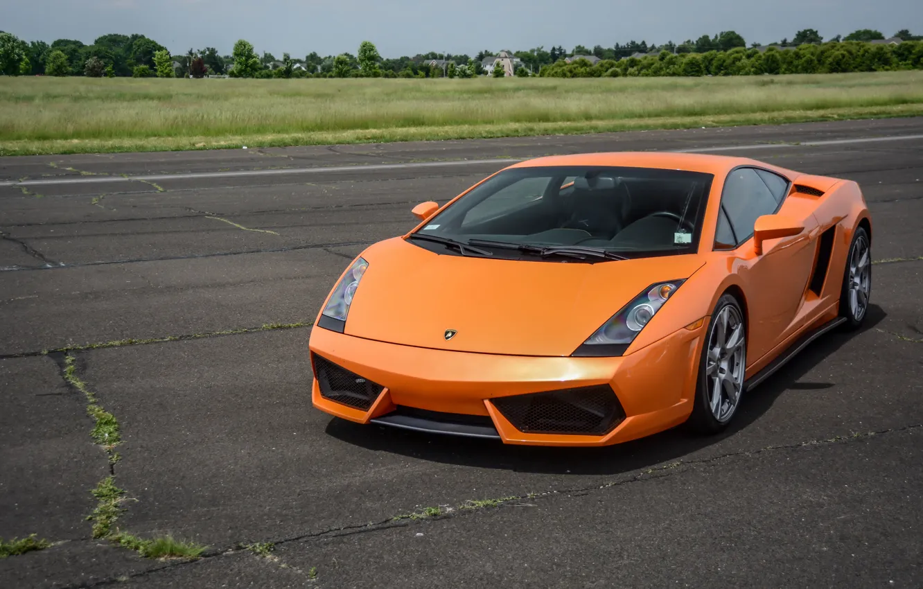 Photo wallpaper Lamborghini, Gallardo, orange, track