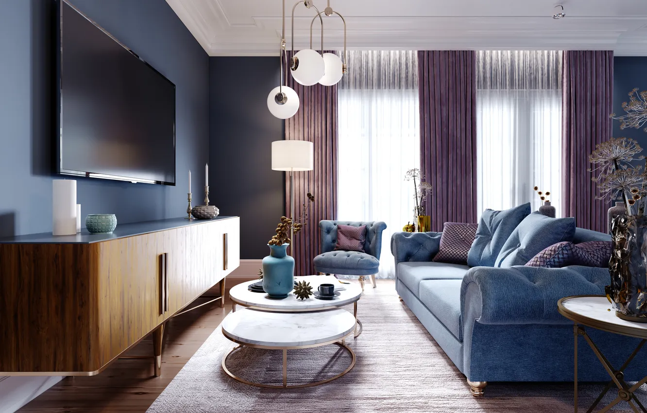 Photo wallpaper room, interior, upholstered furniture, modern living room, the art Deco style, fashionable design, fashionable design