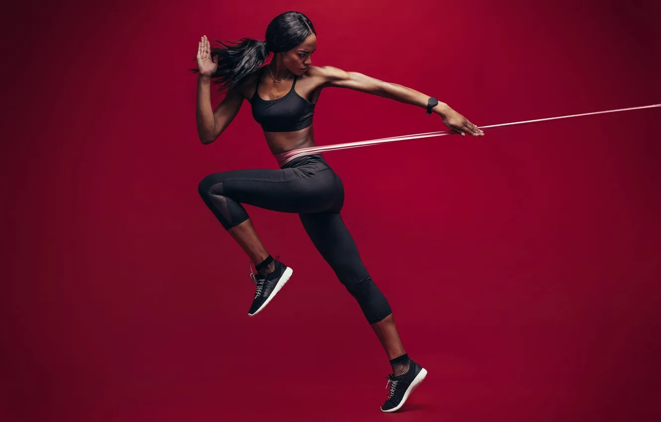 Photo wallpaper sports, running, sportswoman