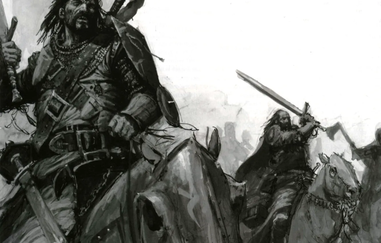 Photo wallpaper figure, warrior, battle