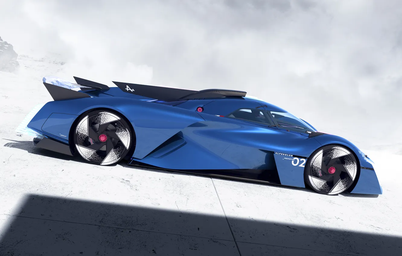 Photo wallpaper the concept car, hybrid, hypercar, Alpine, alpenglow, hydrogen, hydrogen, 2024